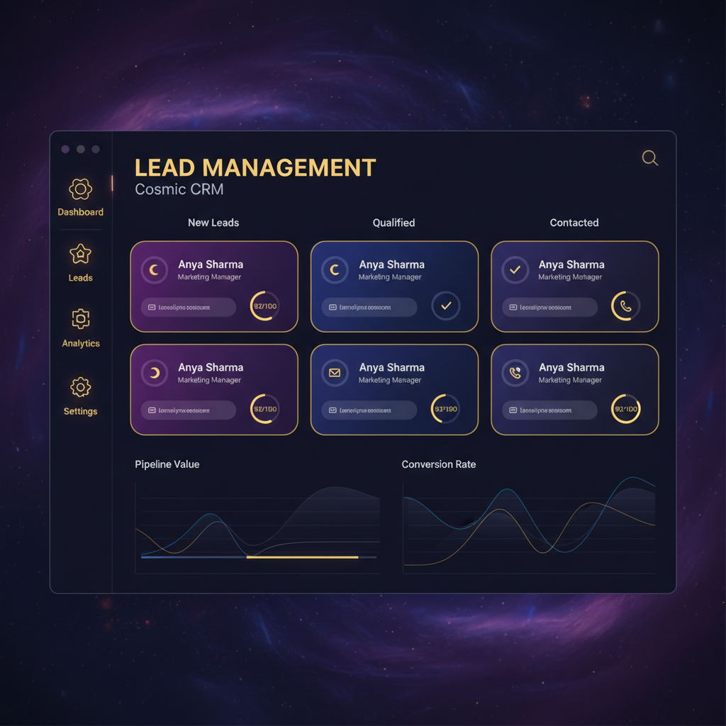 Lead Capture Systems dashboard interface showing live performance metrics
